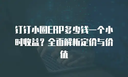 钉钉小圈ERP多少钱一个小时收益？全面解析定价与价值