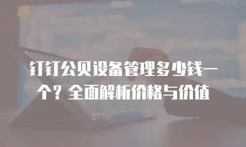 钉钉公贝设备管理多少钱一个？全面解析价格与价值