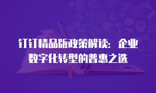 钉钉精品版政策解读：企业数字化转型的普惠之选