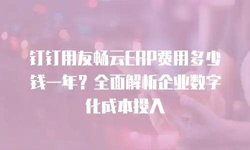 钉钉用友畅云ERP费用多少钱一年？全面解析企业数字化成本投入