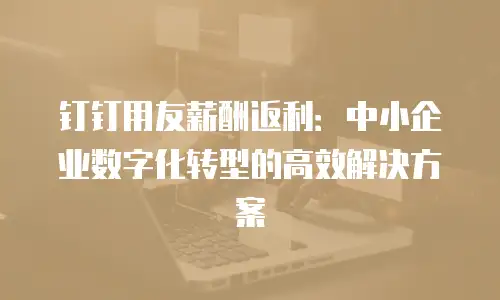 钉钉用友薪酬返利：中小企业数字化转型的高效解决方案