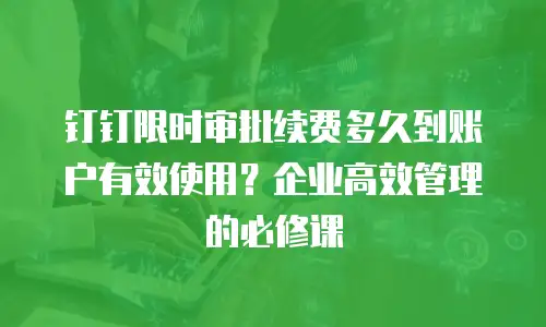钉钉限时审批续费多久到账户有效使用？企业高效管理的必修课