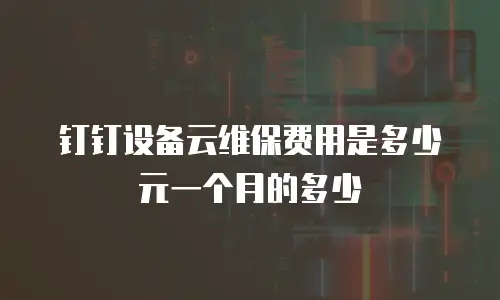 钉钉设备云维保费用是多少元一个月的多少
