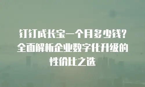 钉钉成长宝一个月多少钱？全面解析企业数字化升级的性价比之选