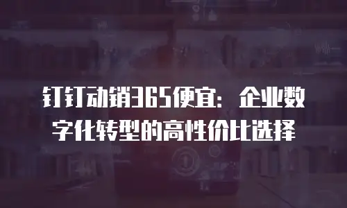 钉钉动销365便宜：企业数字化转型的高性价比选择