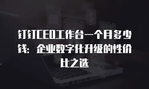 钉钉CEO工作台一个月多少钱：企业数字化升级的性价比之选