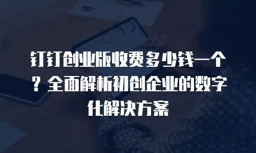 钉钉创业版收费多少钱一个？全面解析初创企业的数字化解决方案
