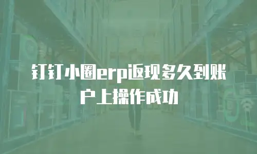 钉钉小圈erp返现多久到账户上操作成功