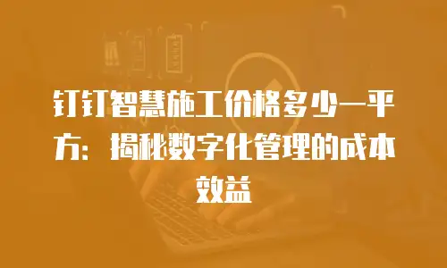 钉钉智慧施工价格多少一平方：揭秘数字化管理的成本效益