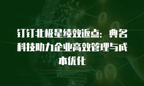 钉钉北极星绩效返点：典名科技助力企业高效管理与成本优化
