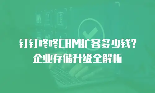 钉钉咚咚CRM扩容多少钱？企业存储升级全解析