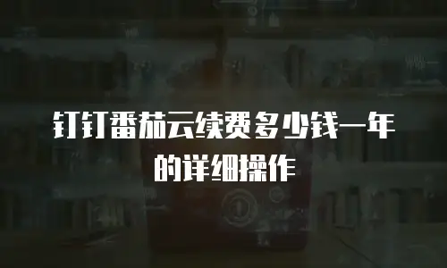 钉钉番茄云续费多少钱一年的详细操作