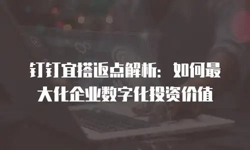 钉钉宜搭返点解析：如何最大化企业数字化投资价值