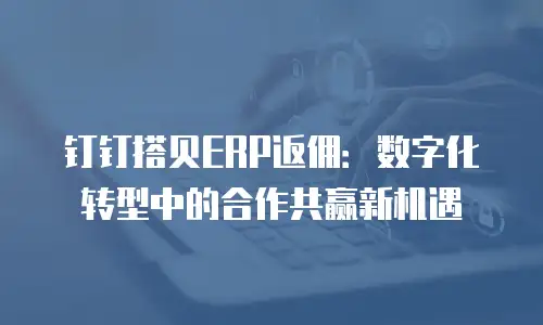 钉钉搭贝ERP返佣：数字化转型中的合作共赢新机遇