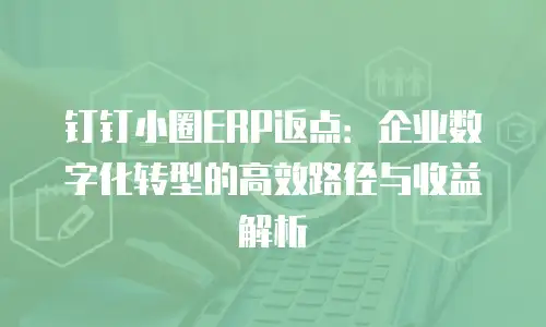 钉钉小圈ERP返点：企业数字化转型的高效路径与收益解析