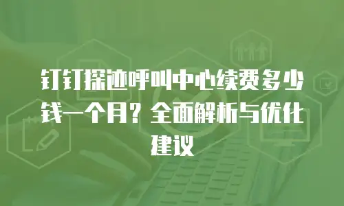 钉钉探迹呼叫中心续费多少钱一个月？全面解析与优化建议
