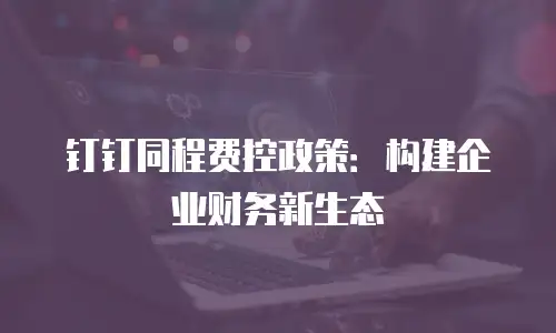 钉钉同程费控政策：构建企业财务新生态