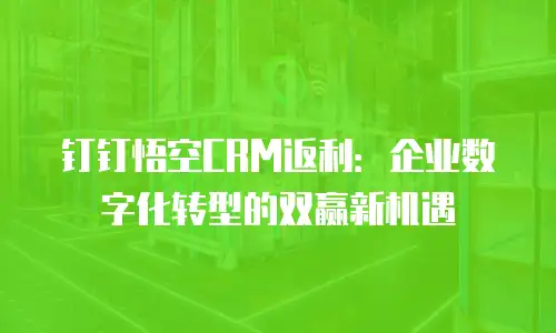 钉钉悟空CRM返利：企业数字化转型的双赢新机遇