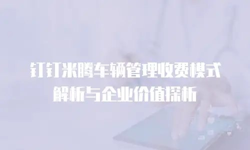 钉钉米腾车辆管理收费模式解析与企业价值探析