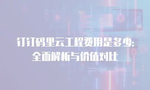 钉钉码里云工程费用是多少：全面解析与价值对比
