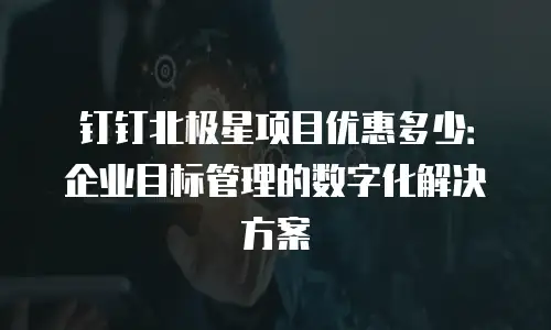 钉钉北极星项目优惠多少：企业目标管理的数字化解决方案
