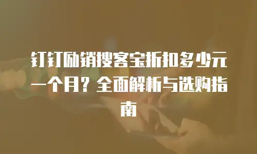 钉钉励销搜客宝折扣多少元一个月？全面解析与选购指南