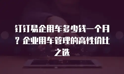 钉钉易企用车多少钱一个月？企业用车管理的高性价比之选