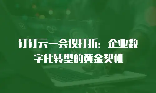 钉钉云一会议打折：企业数字化转型的黄金契机