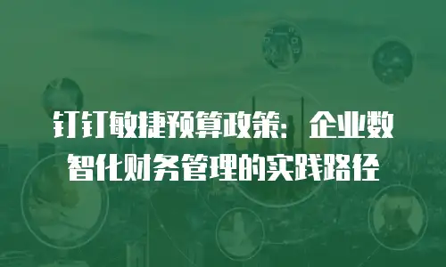 钉钉敏捷预算政策：企业数智化财务管理的实践路径