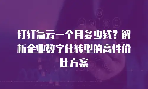 钉钉氚云一个月多少钱？解析企业数字化转型的高性价比方案