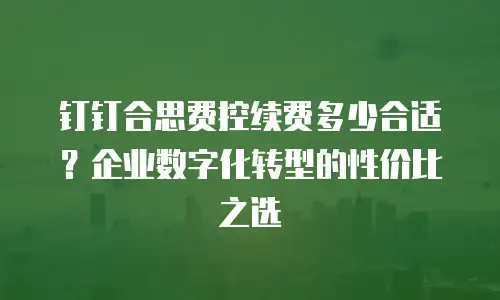 钉钉合思费控续费多少合适？企业数字化转型的性价比之选