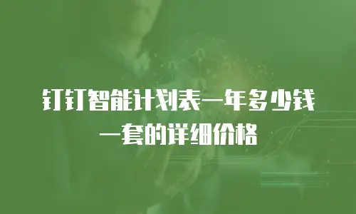 钉钉智能计划表一年多少钱一套的详细价格