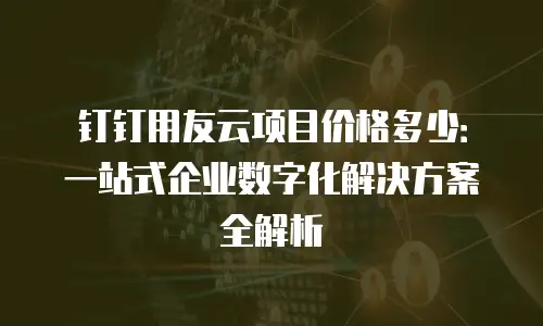 钉钉用友云项目价格多少：一站式企业数字化解决方案全解析