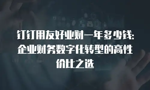 钉钉用友好业财一年多少钱：企业财务数字化转型的高性价比之选