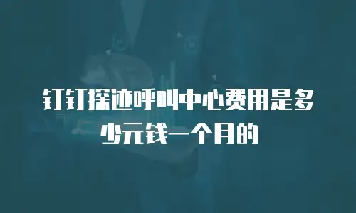 钉钉探迹呼叫中心费用是多少元钱一个月的