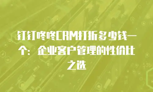 钉钉咚咚CRM打折多少钱一个：企业客户管理的性价比之选