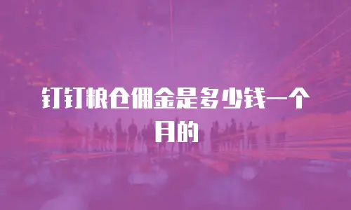 钉钉粮仓佣金是多少钱一个月的