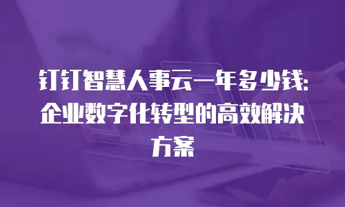 钉钉智慧人事云一年多少钱：企业数字化转型的高效解决方案
