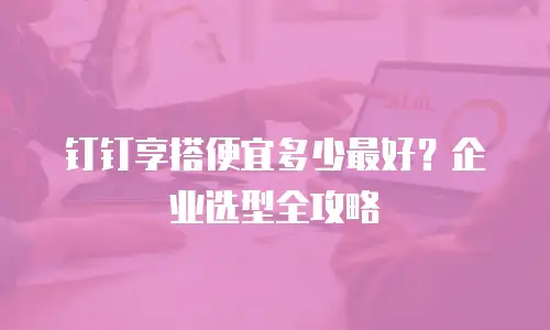 钉钉享搭便宜多少最好？企业选型全攻略