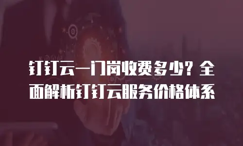 钉钉云一门岗收费多少？全面解析钉钉云服务价格体系