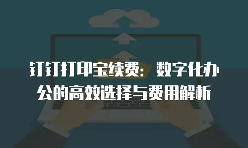 钉钉打印宝续费：数字化办公的高效选择与费用解析