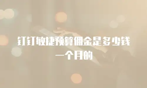 钉钉敏捷预算佣金是多少钱一个月的