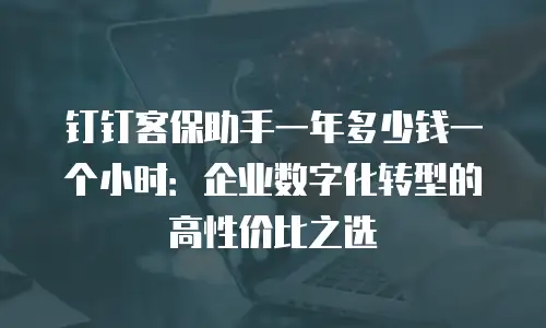 钉钉客保助手一年多少钱一个小时：企业数字化转型的高性价比之选