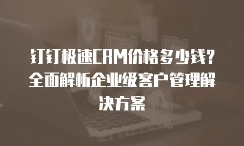 钉钉极速CRM价格多少钱？全面解析企业级客户管理解决方案