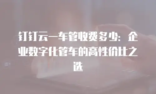 钉钉云一车管收费多少：企业数字化管车的高性价比之选