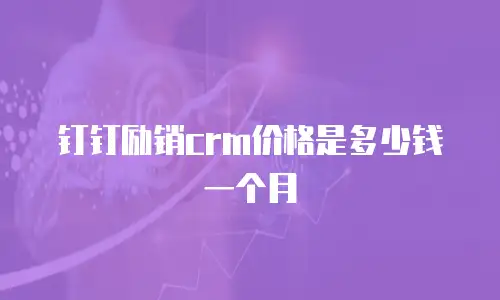 钉钉励销crm价格是多少钱一个月