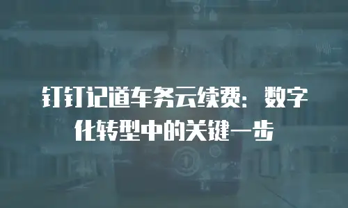 钉钉记道车务云续费：数字化转型中的关键一步