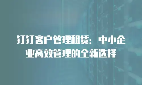 钉钉客户管理租赁：中小企业高效管理的全新选择