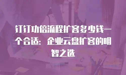 钉钉功倍流程扩容多少钱一个合适：企业云盘扩容的明智之选