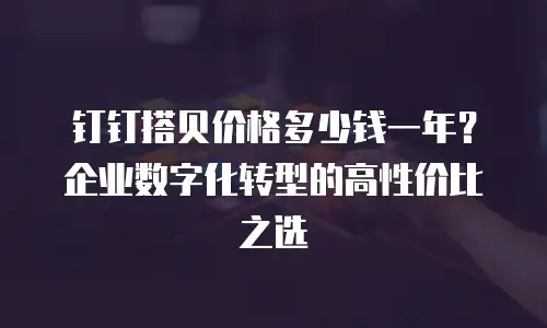 钉钉搭贝价格多少钱一年？企业数字化转型的高性价比之选